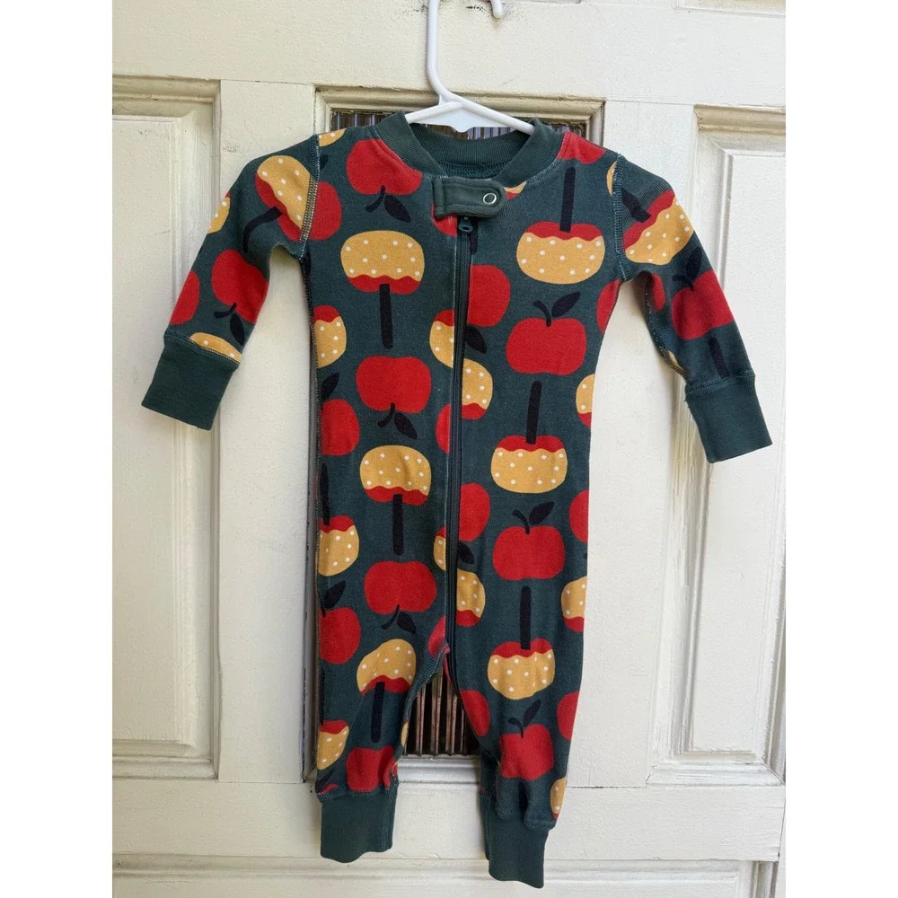 Hanna Andersson Baby Organic Cotton Apple Candy Apple Sleeper Size 3-6 Months